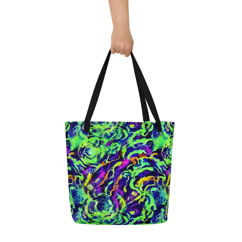 Lime After Midnight on Large Tote Bag W/ Pocket — Front