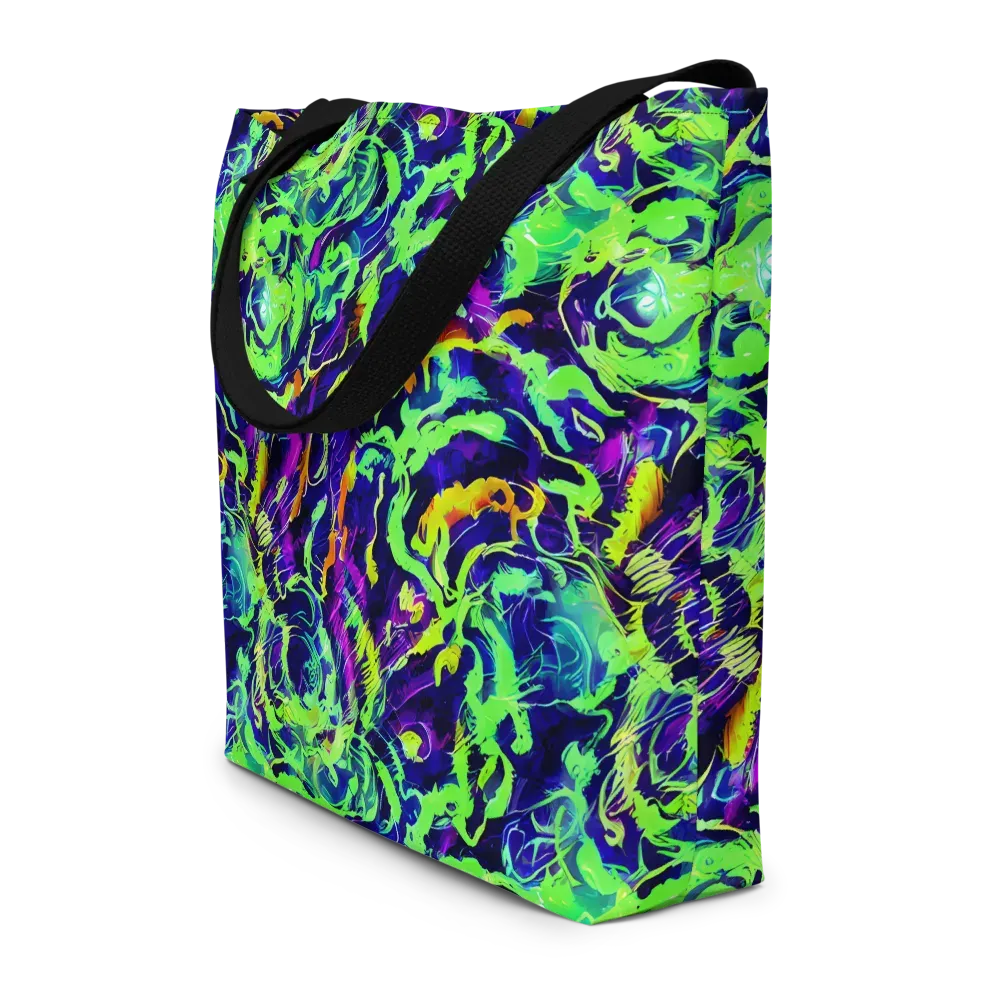 Lime After Midnight on Large Tote Bag W/ Pocket — Front