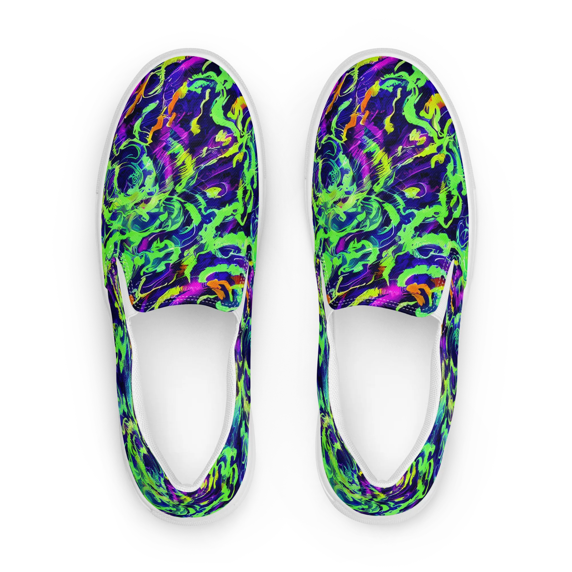 Lime After Midnight on Women's Slip-On Canvas Shoes — Front