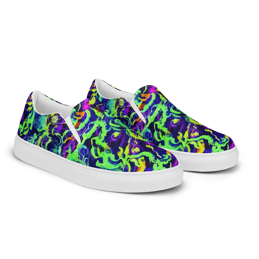 Lime After Midnight on Women's Slip-On Canvas Shoes — Right Front