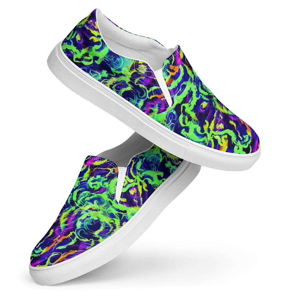 Lime After Midnight on Women's Slip-On Canvas Shoes — Front