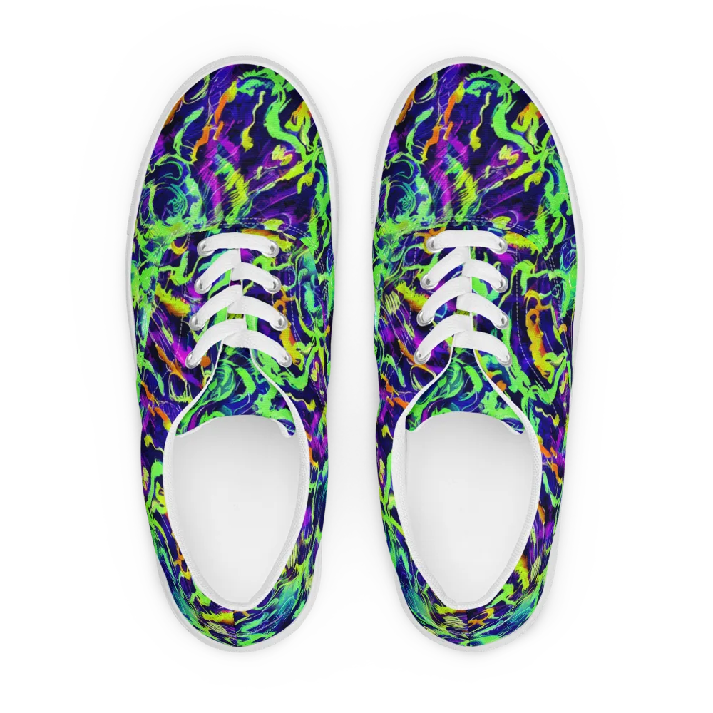 Lime After Midnight on Men's Lace-Up Canvas Shoes — Front