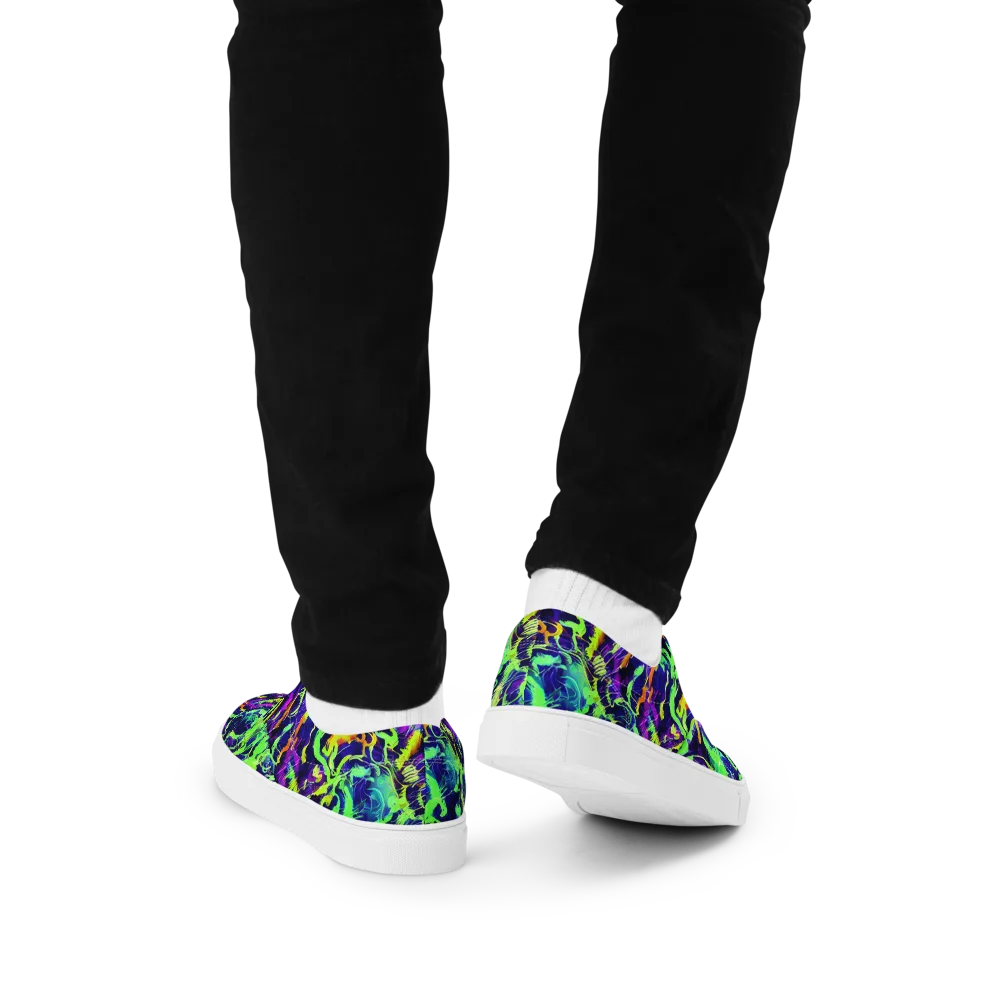 Lime After Midnight on Men's Lace-Up Canvas Shoes — Back
