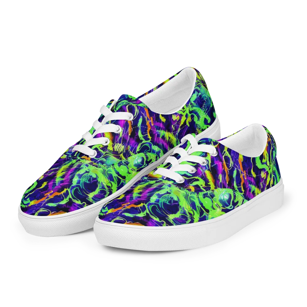 Lime After Midnight on Men's Lace-Up Canvas Shoes — Left Front
