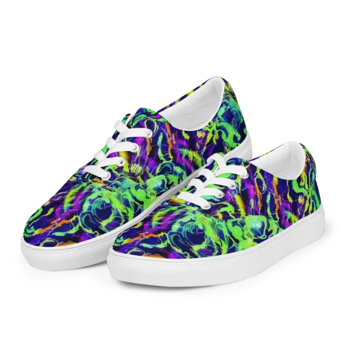 Lime After Midnight on a Men's Lace-Up Canvas Shoes