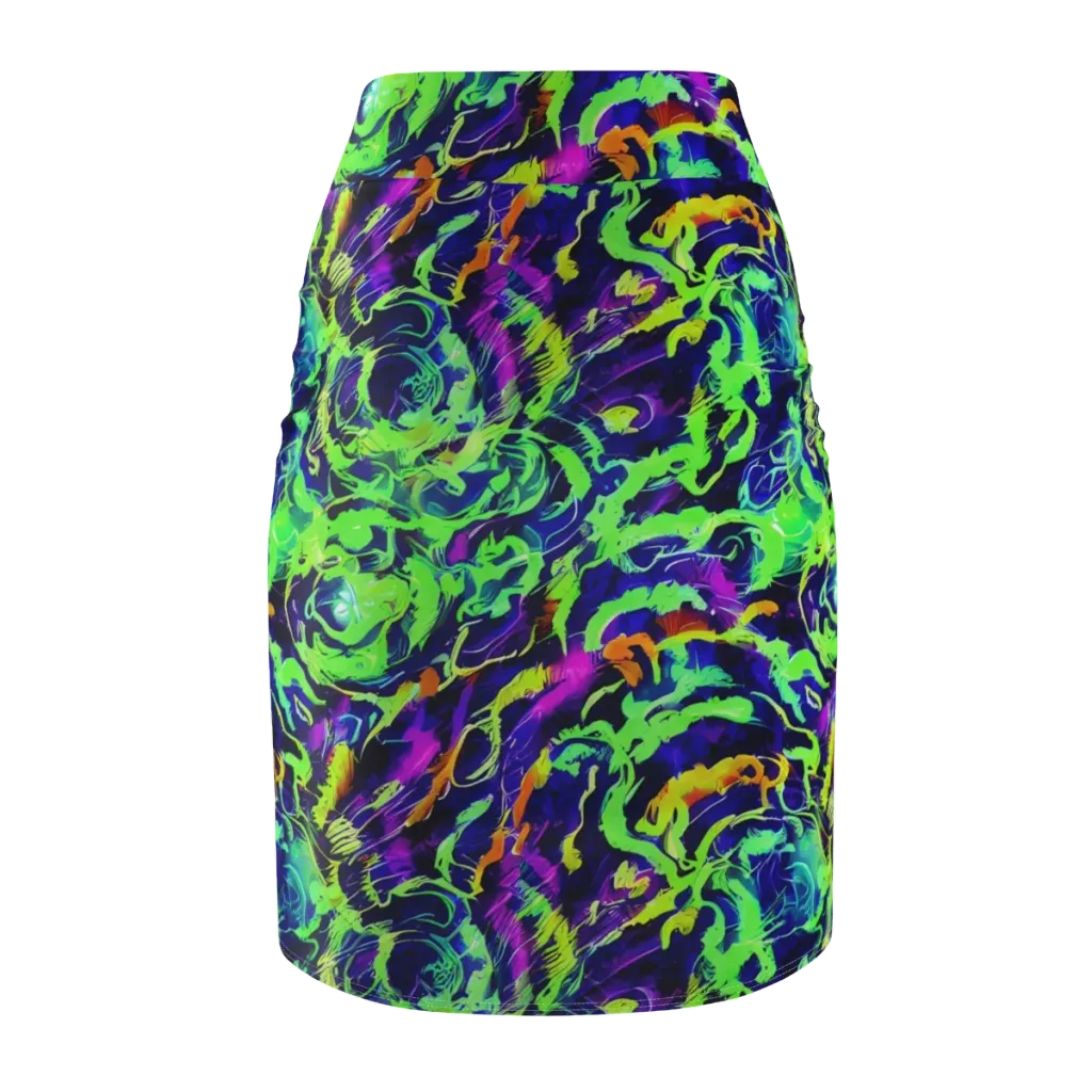 Lime After Midnight on Pencil Skirt — Back