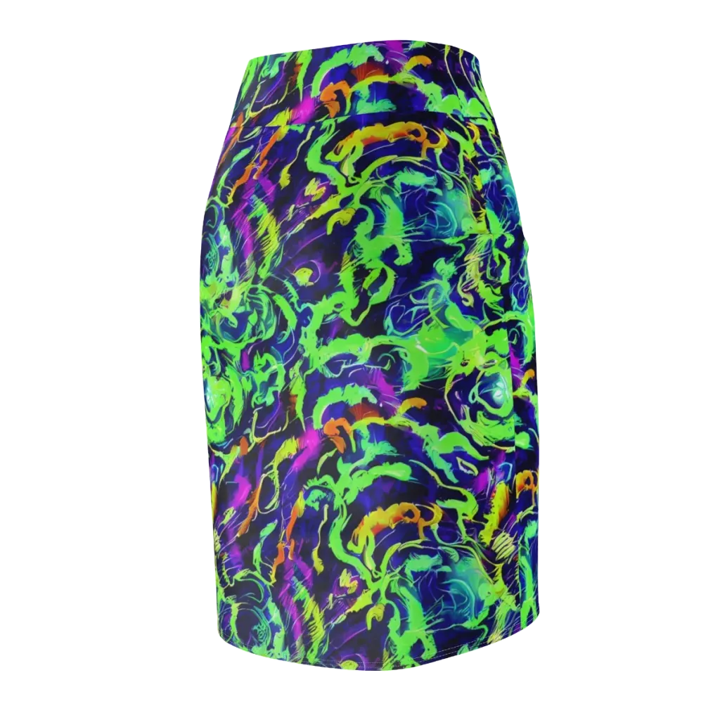 Lime After Midnight on Pencil Skirt — Back Side