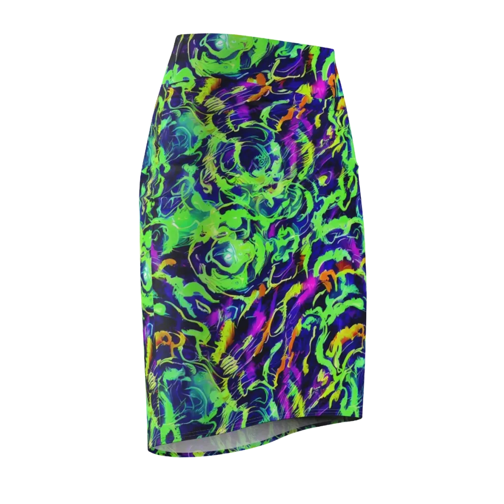Lime After Midnight on Pencil Skirt — Front Side
