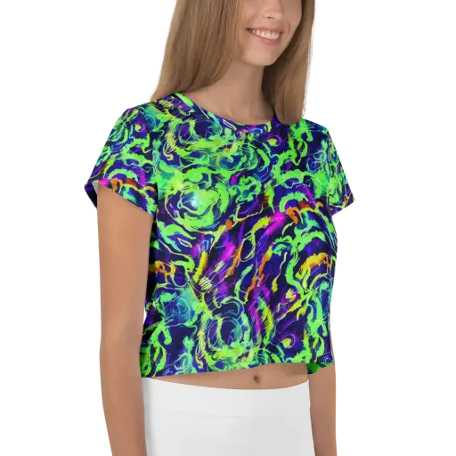 Lime After Midnight on a Crop Tee