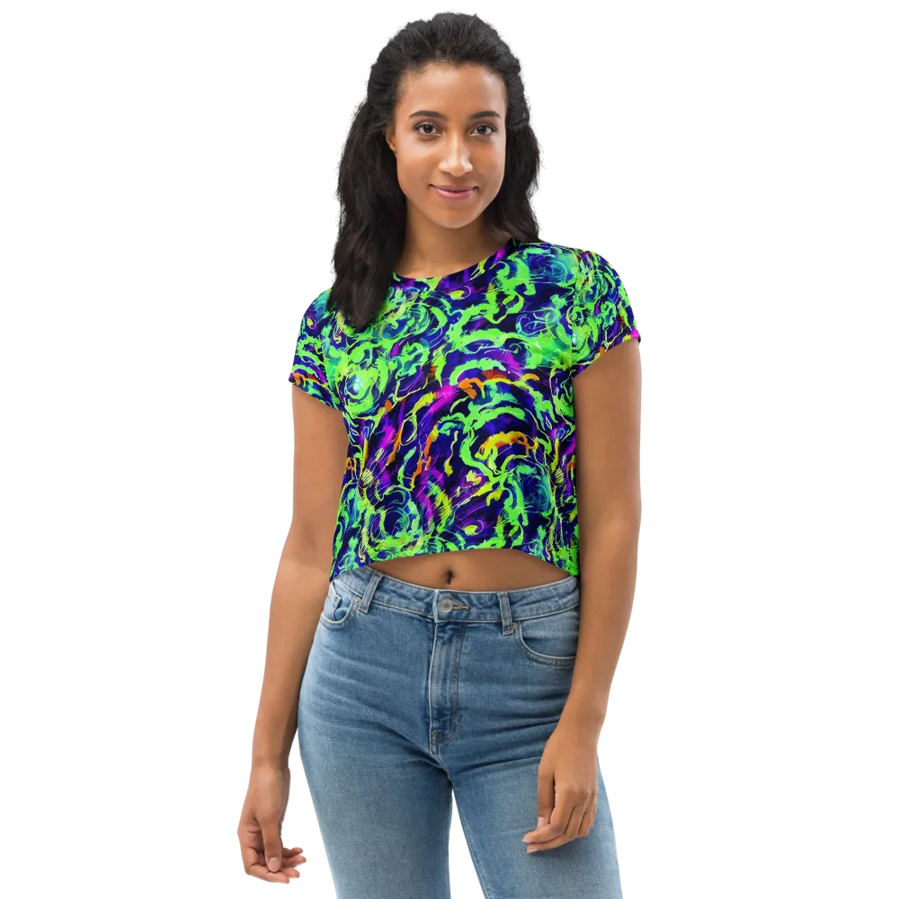 Lime After Midnight on Crop Tee — Front