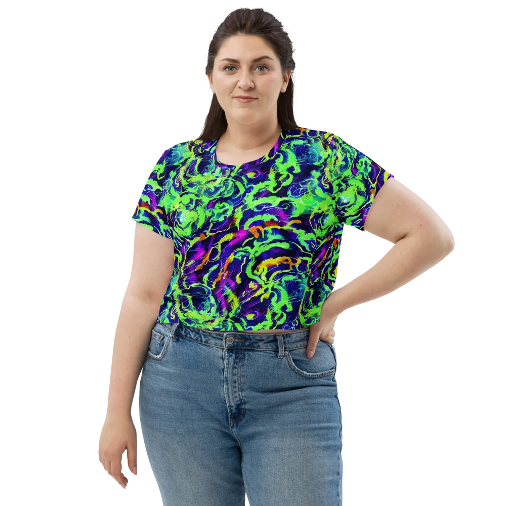 Lime After Midnight on Crop Tee — Front