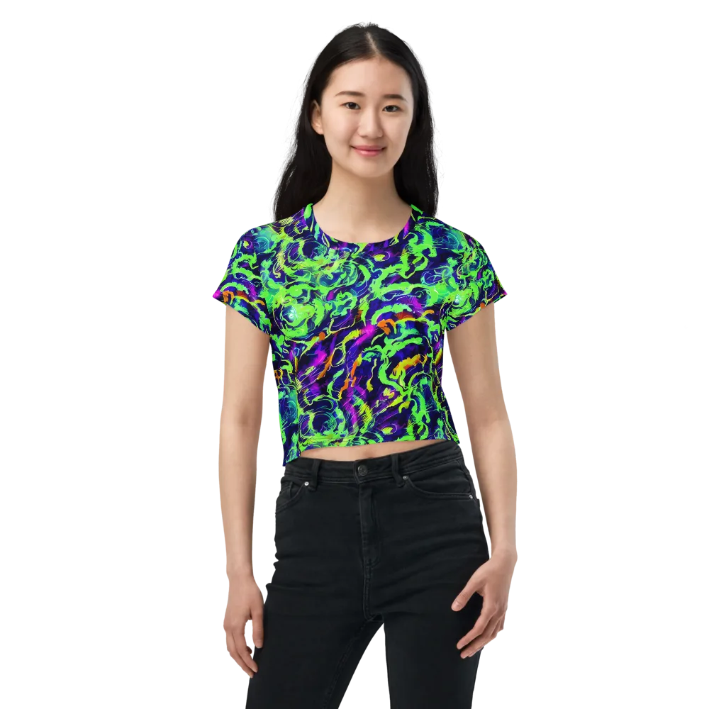 Lime After Midnight on Crop Tee — Front