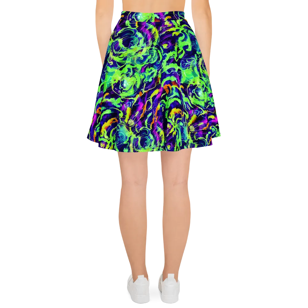 Lime After Midnight on Skater Skirt — Back