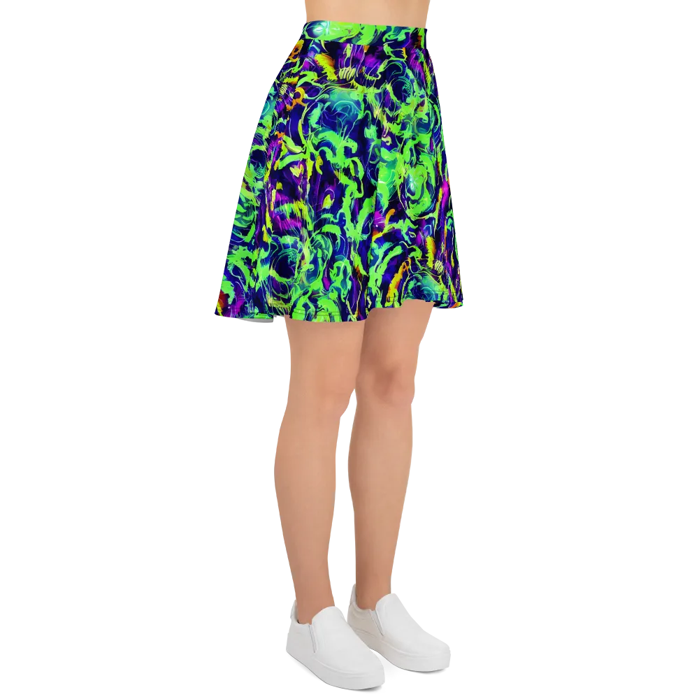 Lime After Midnight on Skater Skirt — Right