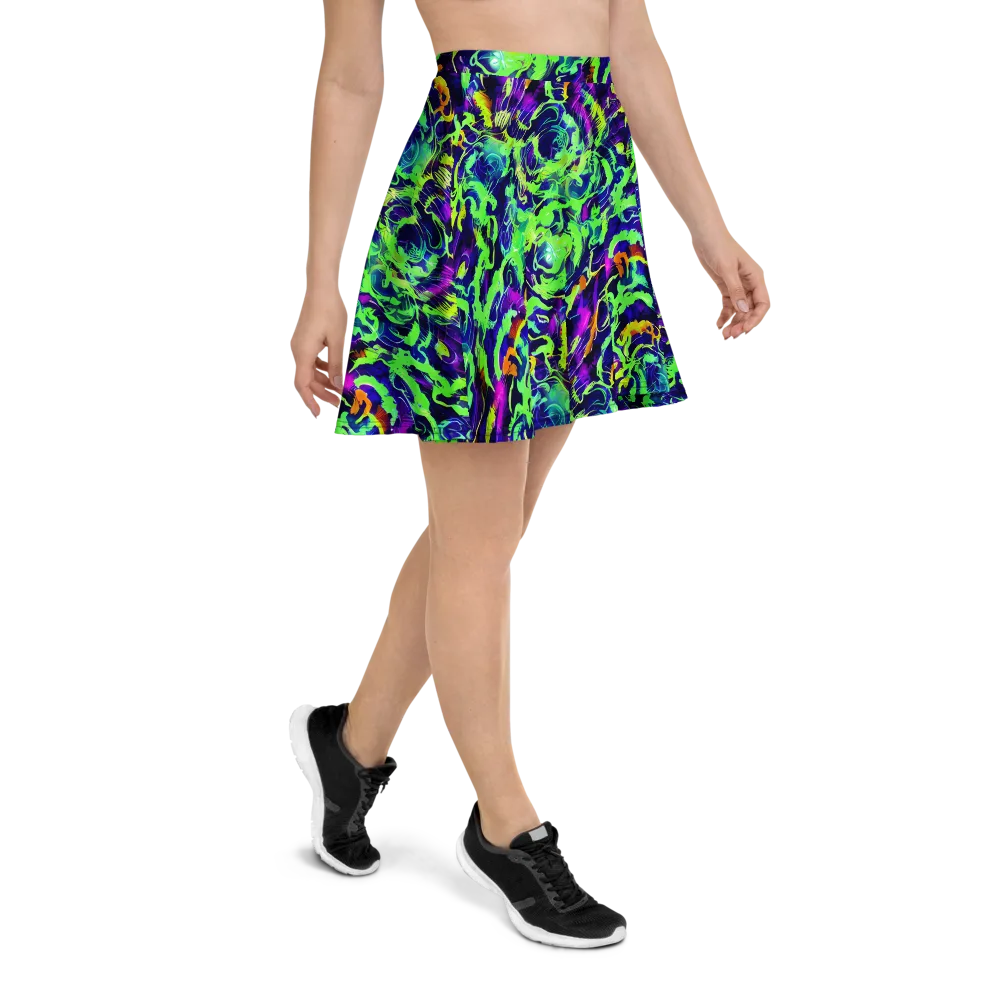 Lime After Midnight on Skater Skirt — Right