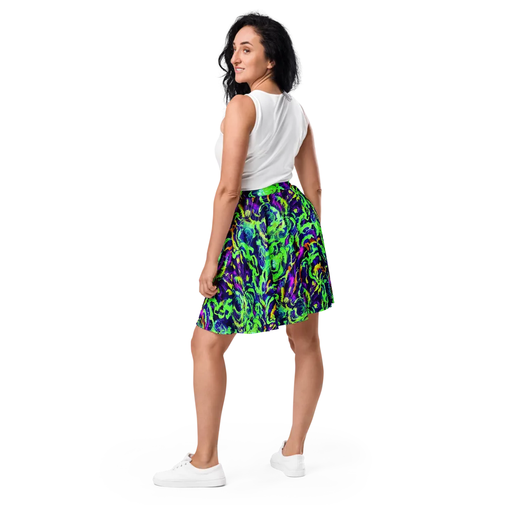 Lime After Midnight on Skater Skirt — Back