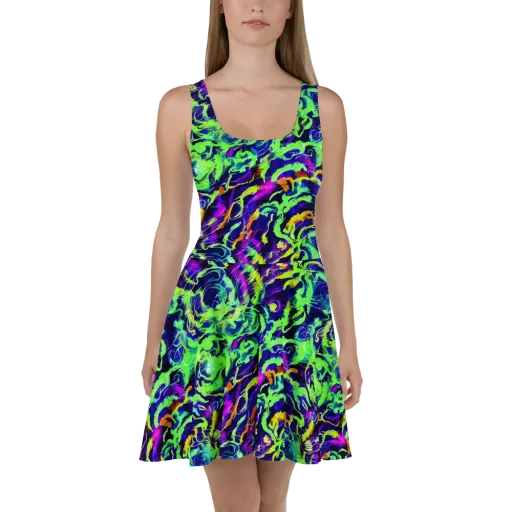 Lime After Midnight on a Skater Dress