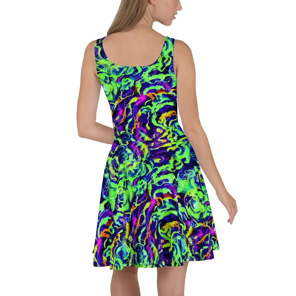 Lime After Midnight on Skater Dress — Back