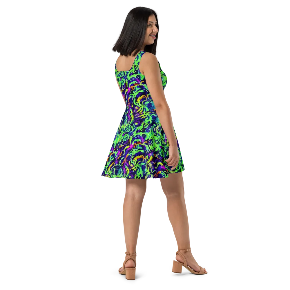 Lime After Midnight on Skater Dress — Right