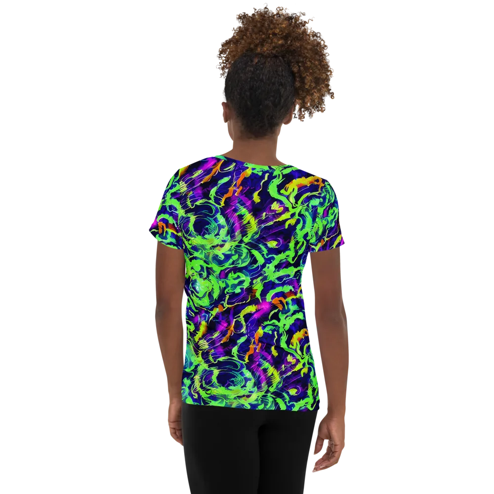 Lime After Midnight on Women's Athletic T-Shirt — Back