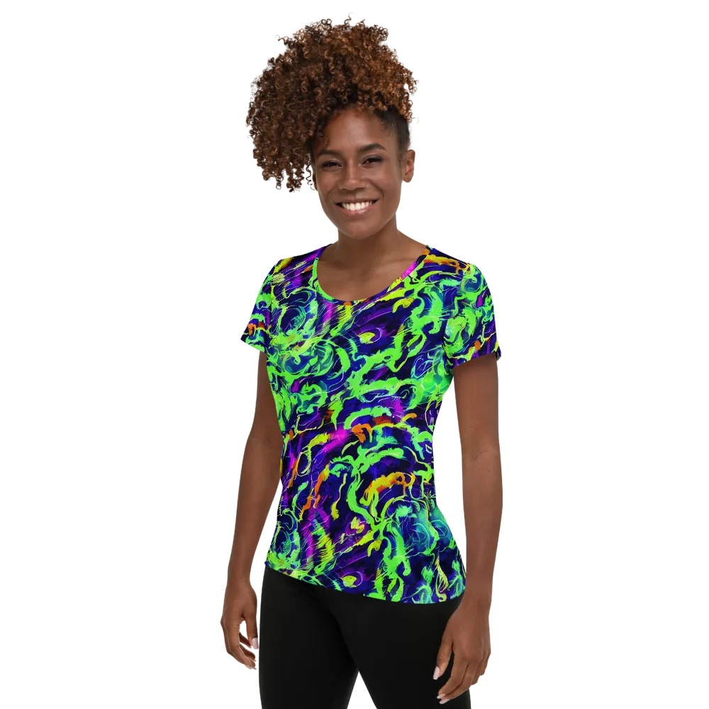 Lime After Midnight on Women's Athletic T-Shirt — Left