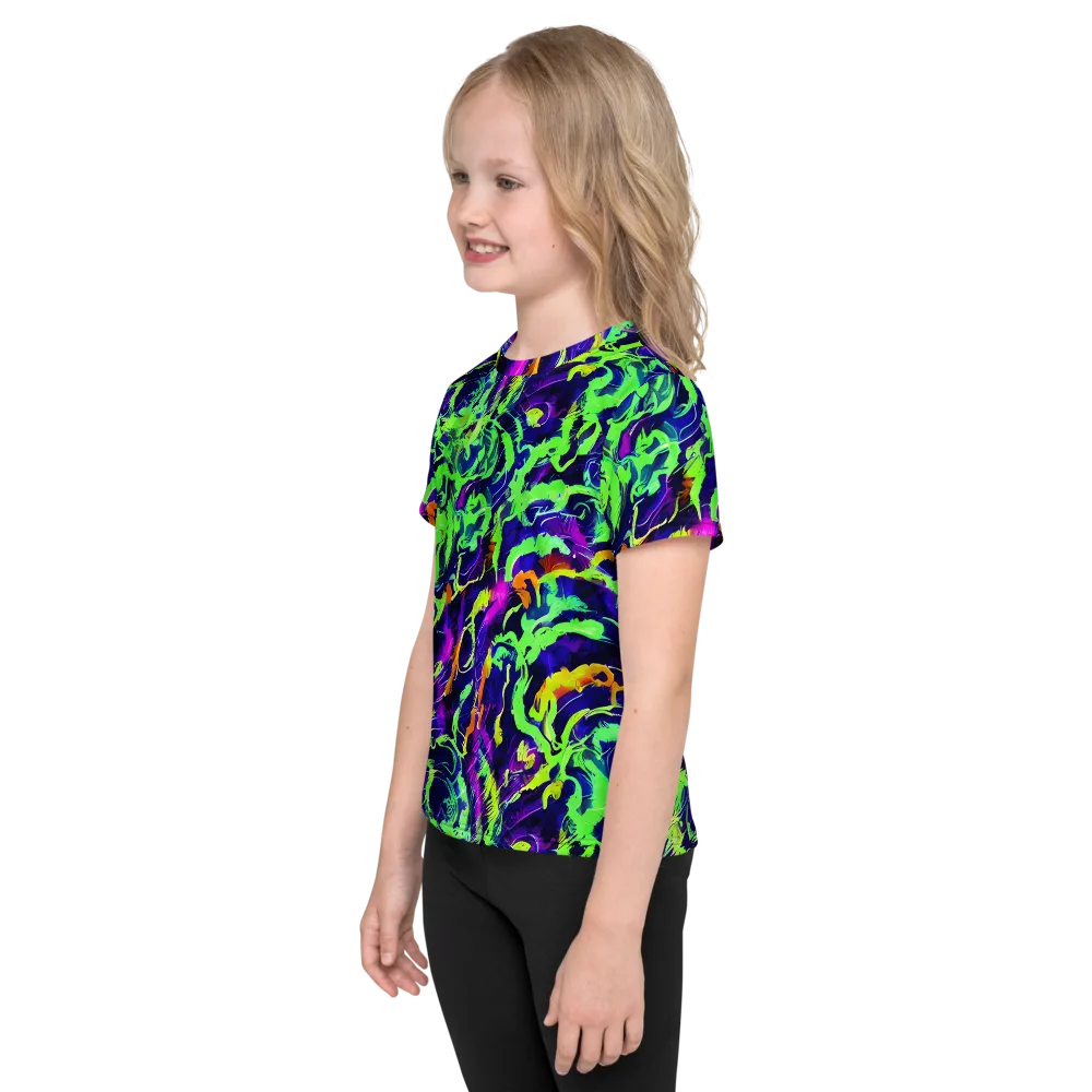 Lime After Midnight on Kids Crew Neck T-Shirt — Left