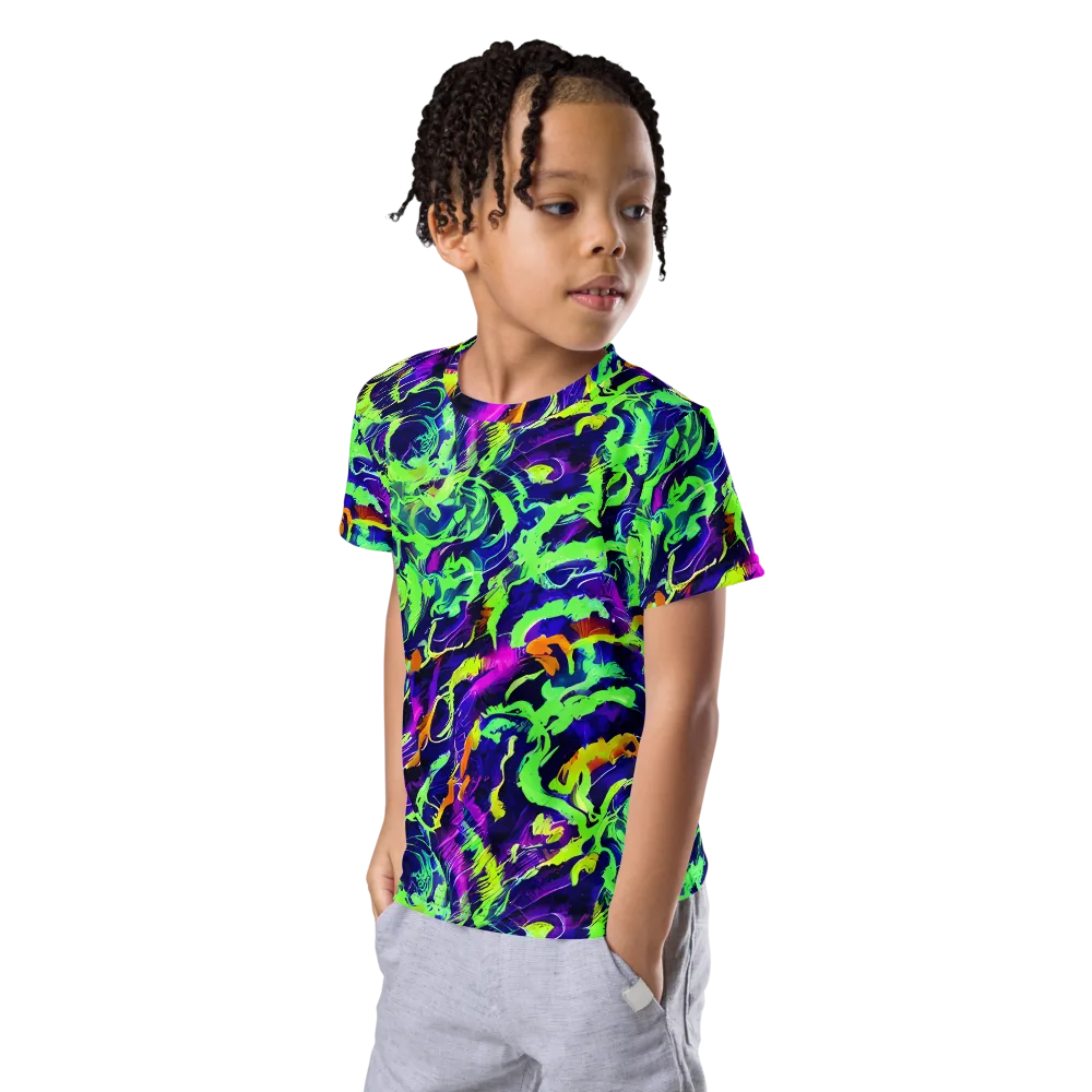Lime After Midnight on Kids Crew Neck T-Shirt — Left Front