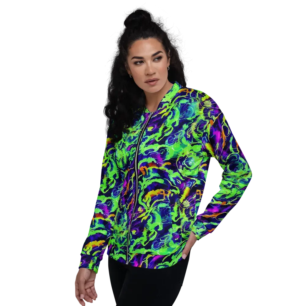 Lime After Midnight on Bomber Jacket — Left