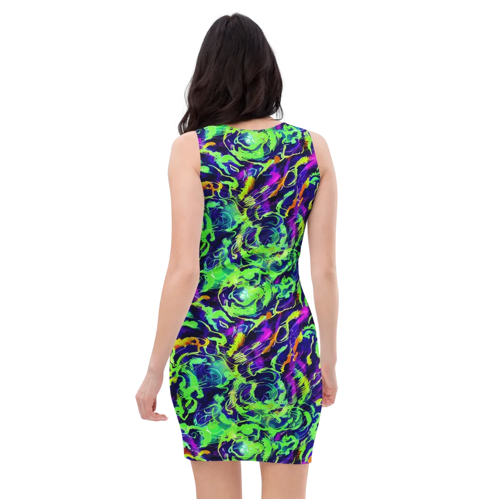 Lime After Midnight on Bodycon Dress — Back