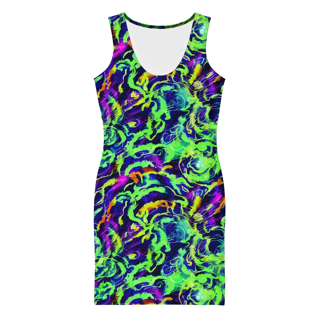 Lime After Midnight on Bodycon Dress — Front
