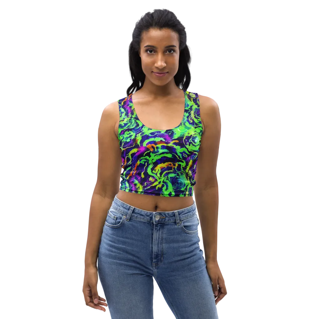Lime After Midnight on Crop Top — Front