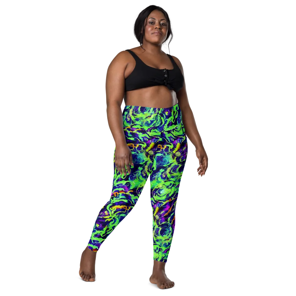 Lime After Midnight on Leggings with Pockets — Front