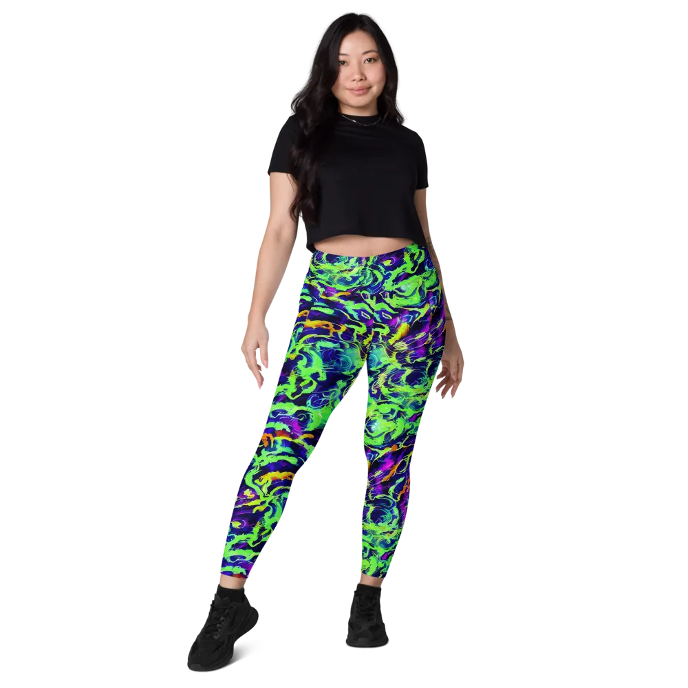 Lime After Midnight on Leggings with Pockets — Front