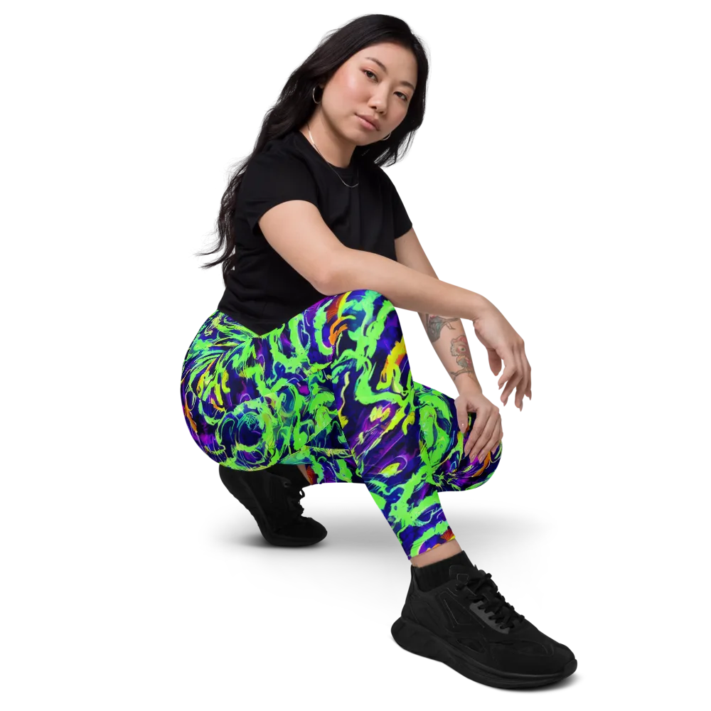 Lime After Midnight on Leggings with Pockets — Right Front