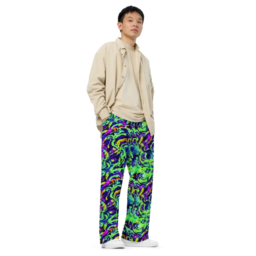 Lime After Midnight on Wide-Leg Pants — Right Front