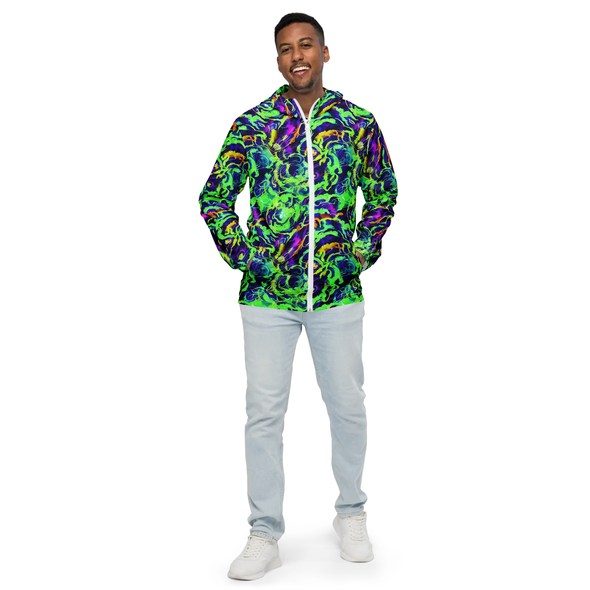 Lime After Midnight on Men's Windbreaker — Front