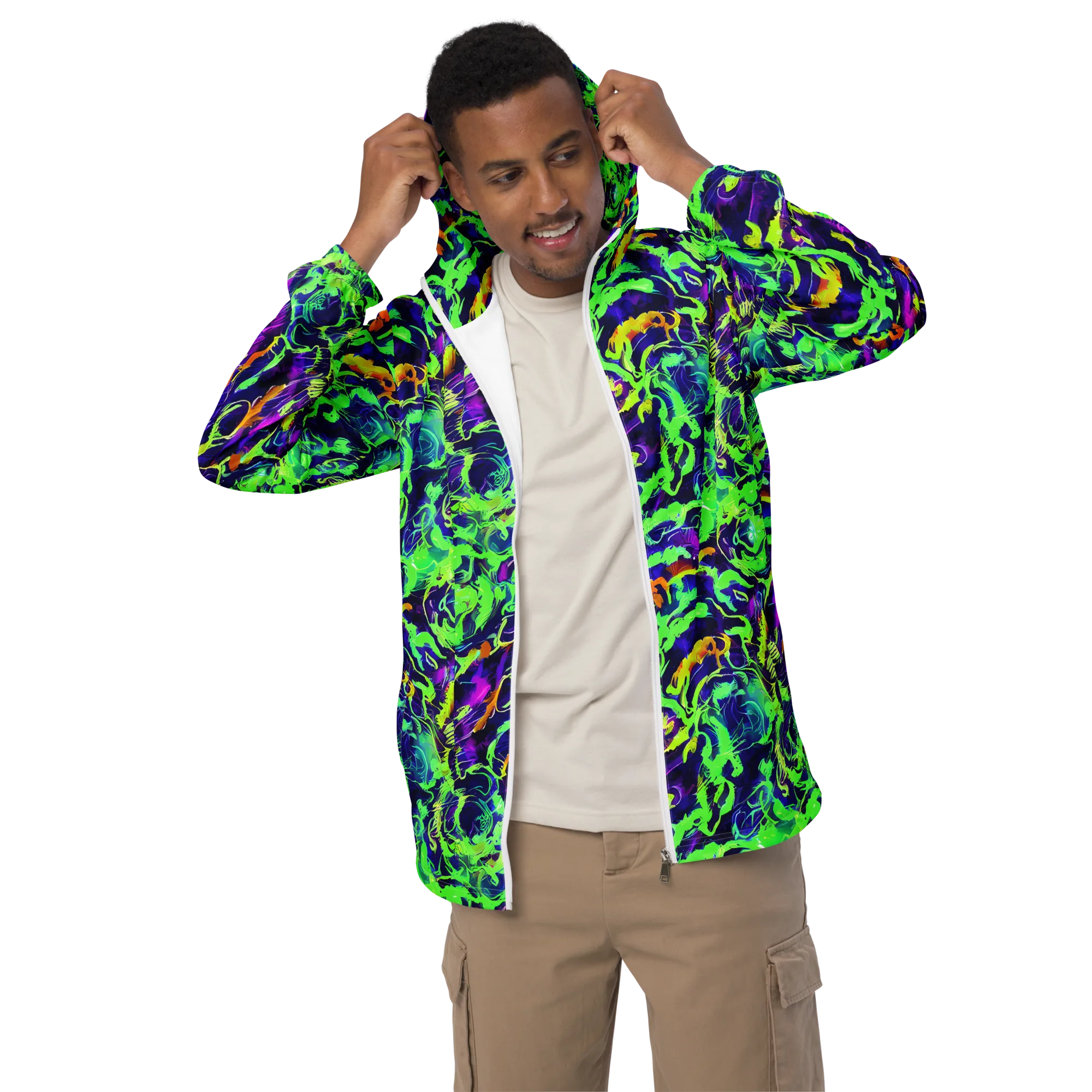 Lime After Midnight on Men's Windbreaker — Front