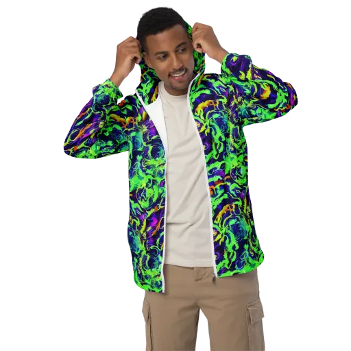Lime After Midnight on a Men's Windbreaker