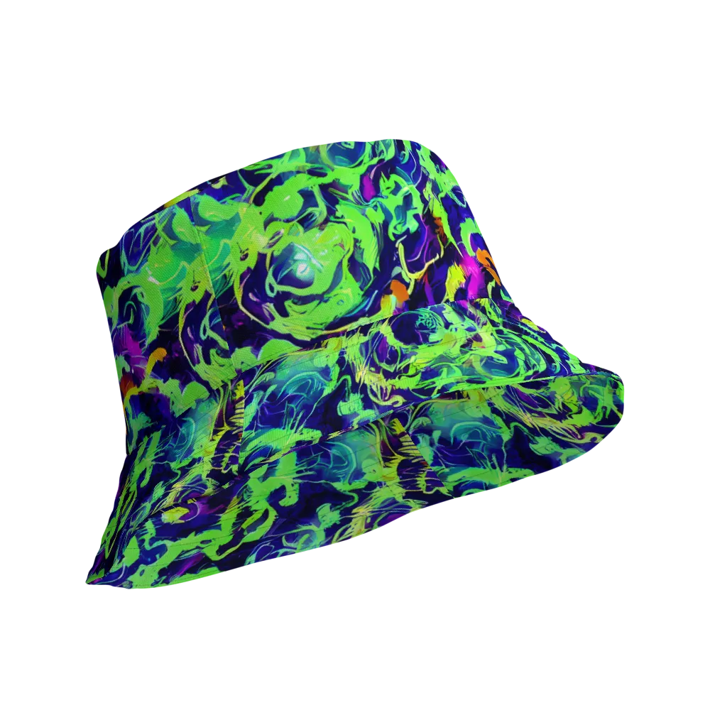 Lime After Midnight on Reversible Bucket Hat — Product details Outside