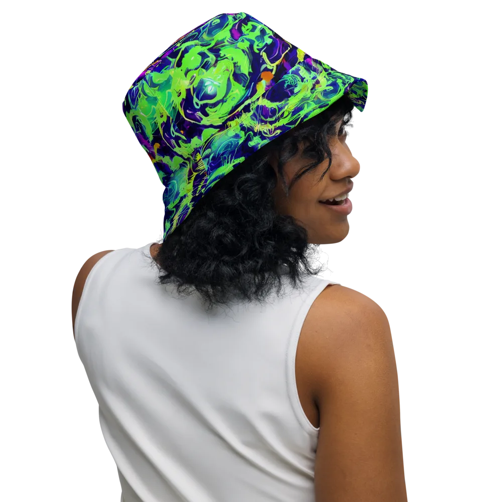 Lime After Midnight on Reversible Bucket Hat — Right Outside