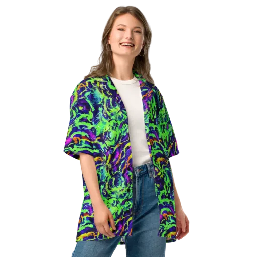 Lime After Midnight on a Button Shirt