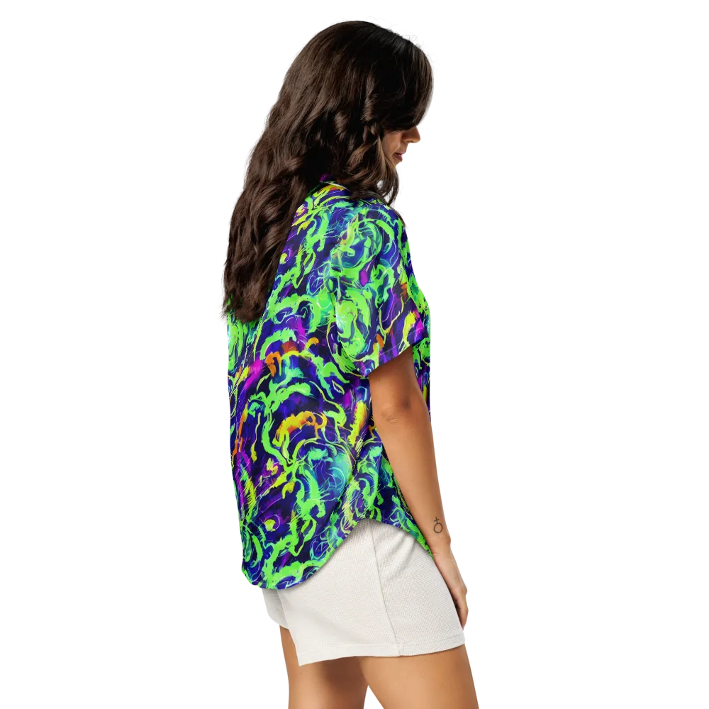 Lime After Midnight on Women's Short Sleeve Pajama Top — Right Back