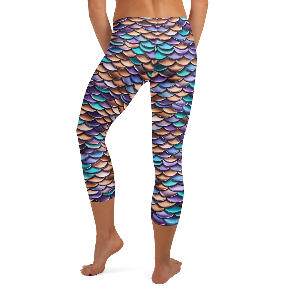 Prismatic Scales on Capri Leggings — Back
