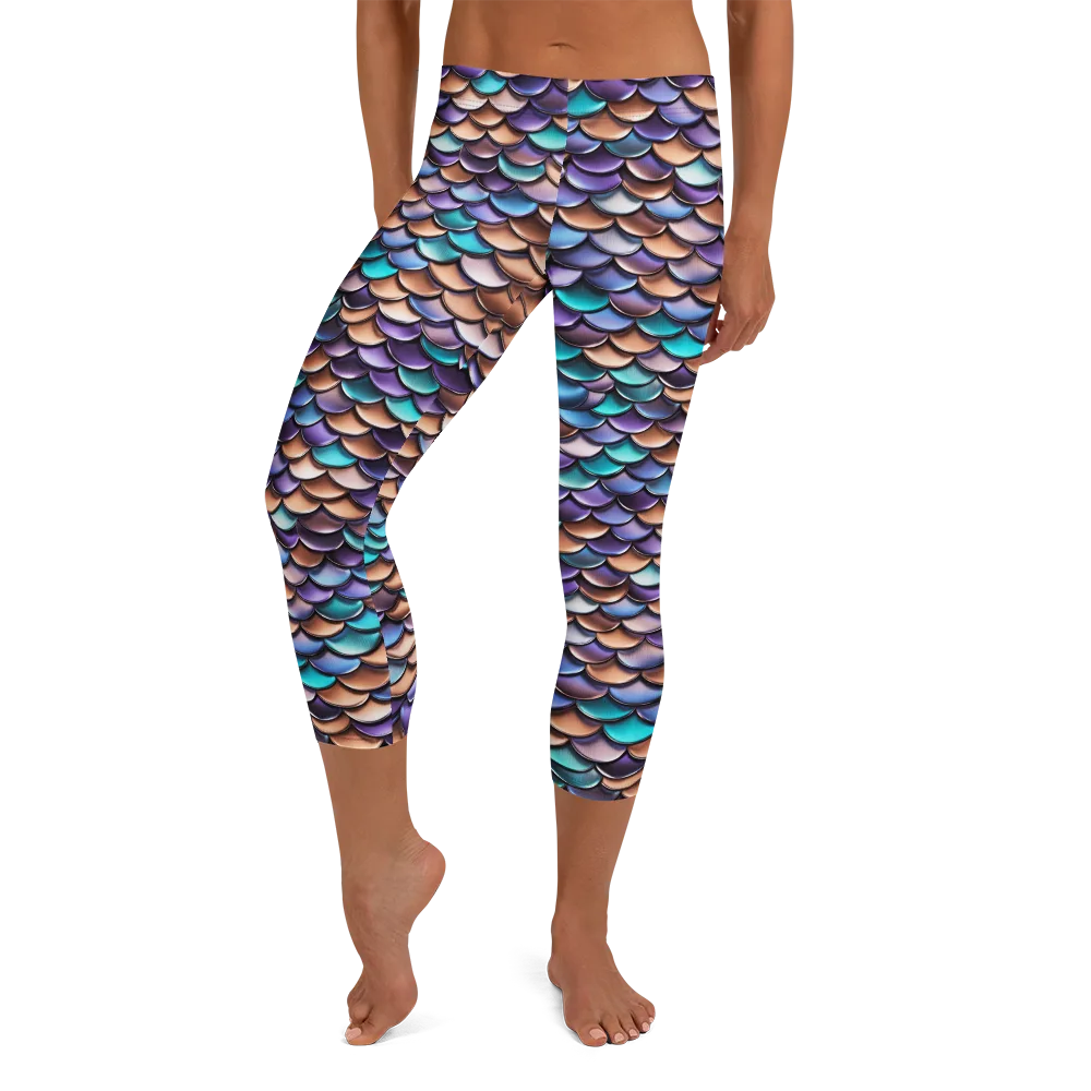 Prismatic Scales on Capri Leggings — Front
