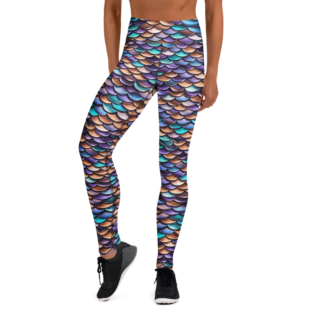 Prismatic Scales on Yoga Leggings — Front