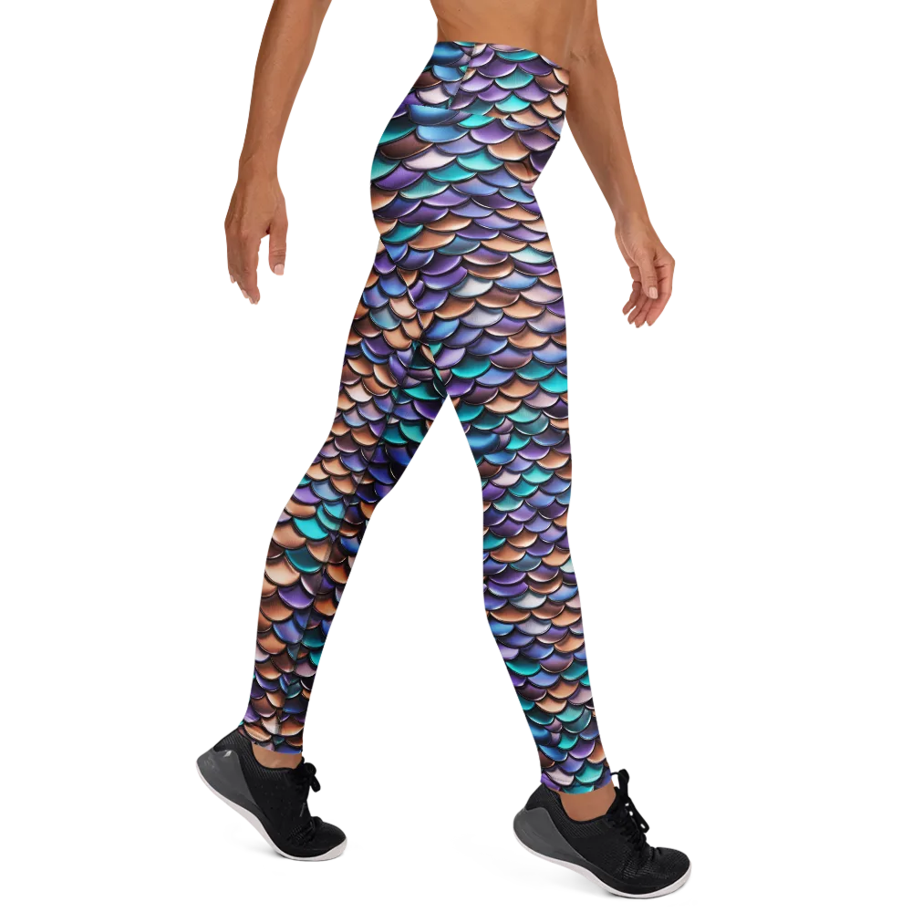 Prismatic Scales on Yoga Leggings — Right