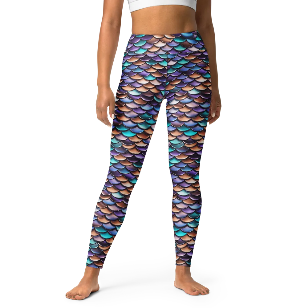 Prismatic Scales on Yoga Leggings — Front