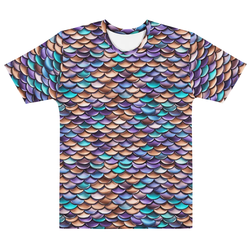 Prismatic Scales on Men's Cotton Crew Neck T-Shirt — Front