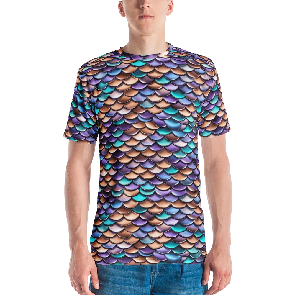 Prismatic Scales on Men's Crew Neck T-Shirt — Front