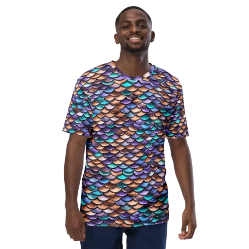 Prismatic Scales on a Men's Crew Neck T-Shirt